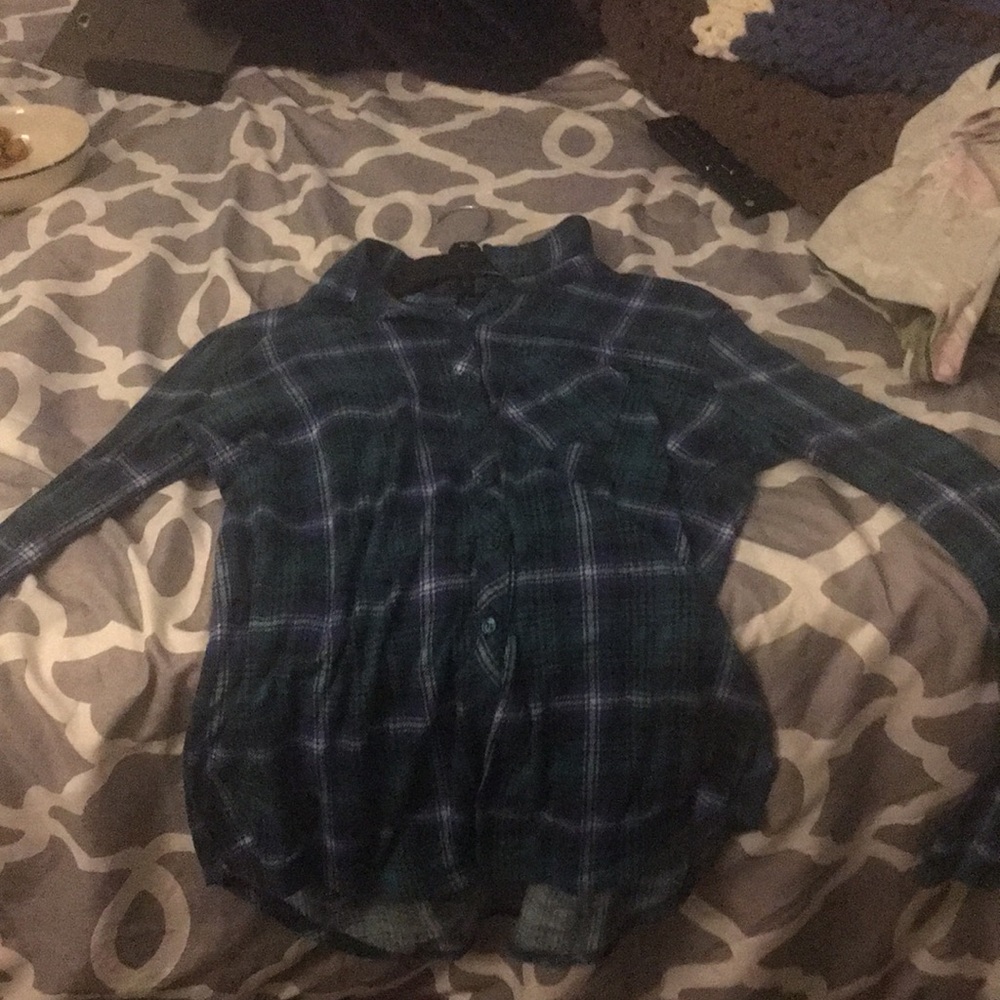 Blue button up top size medium